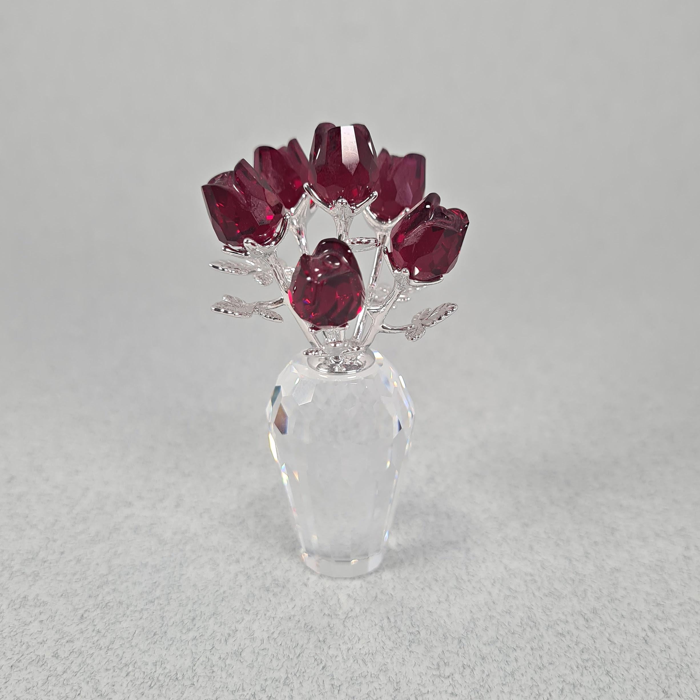 ＊スワロフスキー　Swarovski　クリスタル　オブジェ　レッドローズ＊ SWAROVSKI スワロフスキー Swarovski 置物 クリスタル Flower