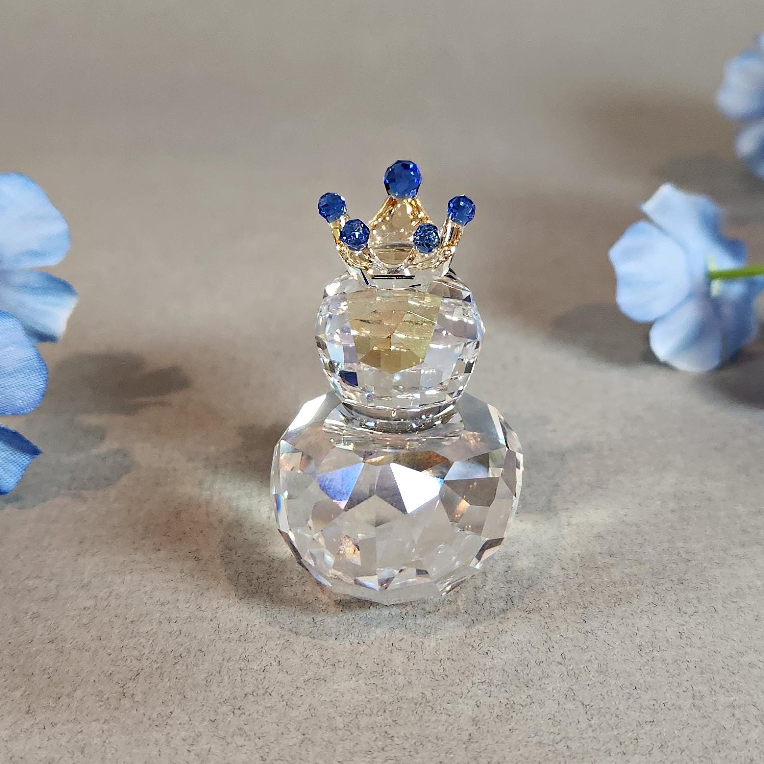Swarovski Crystal Happy Duck Prince Blue Crown Figurine 1078533