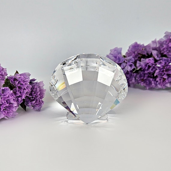 Vintage Swarovski Crystal Seashell Ornament, Collectible Figurine