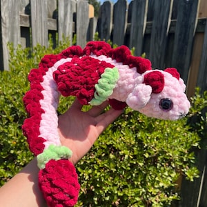 Crochet Strawberry Dragon Plushie: Handmade Stuffed Animal