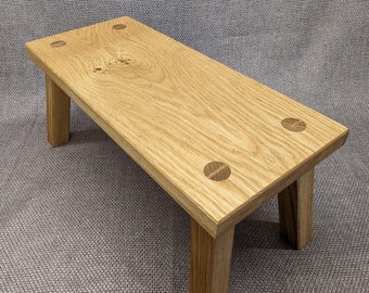 Solid Oak footstool, small stool