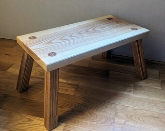 Solid Ash footstool, small stool