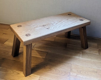 Solid Oak footstool, small stool