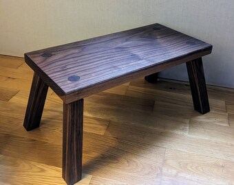 Solid Black Walnut footstool, small stool