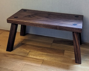 Solid Black Walnut footstool, small stool