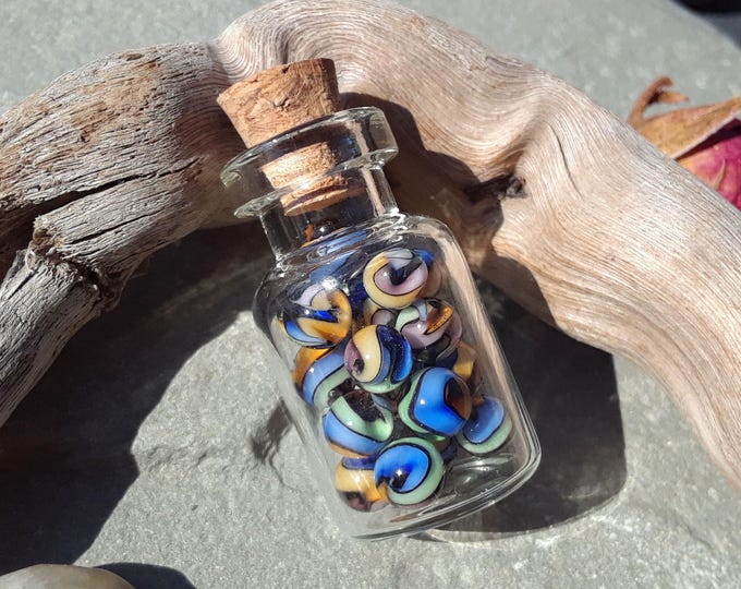 Miniature Glass Marbles - Nebula | Mini Bottle of Glass Marbles ...