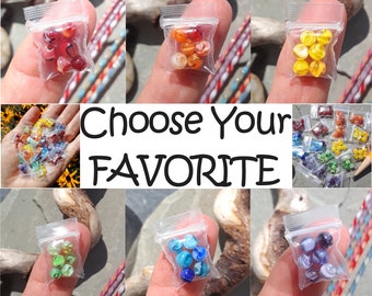 Choose Your FAVORITE Color | 6 Mini Glass Marbles | Handmade Marbles | Micro Marbles | Miniatures | Fine Art Marbles | Tiny Bag of Marbles