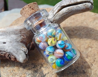 Miniature Glass Marbles - WATERCOLORS 2 | Mini Bottle of Glass Marbles | Handmade Marbles | Micro Marbles | Fine Art Marbles | Dollhouse