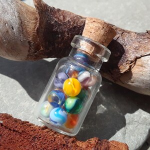 Assorted Handmade Miniature Glass Marbles - Mini Bottle Included ...
