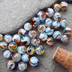 Miniature Glass Rainbow Sky Marbles Mini Bottle of Glass Marbles ...