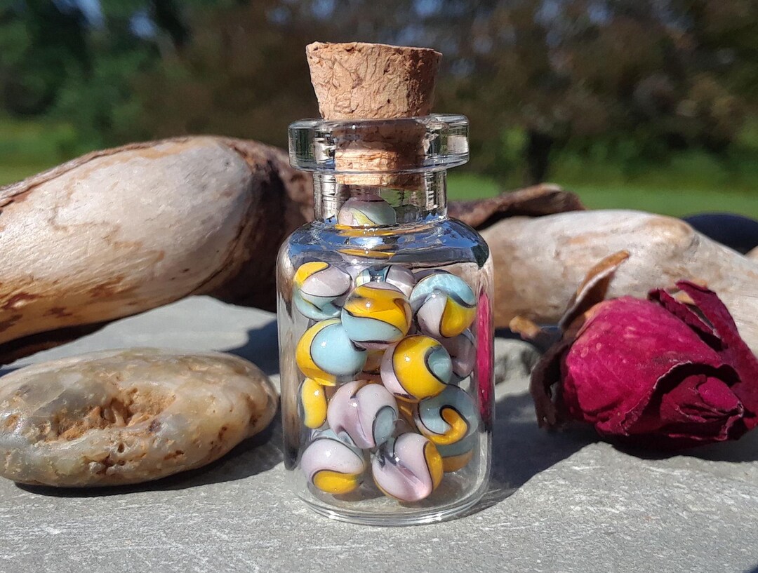 Miniature Glass Marbles - Summer Days | Mini Bottle of Glass Marbles ...