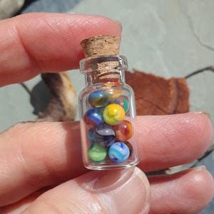 Assorted Handmade Miniature Glass Marbles - Mini Bottle Included ...
