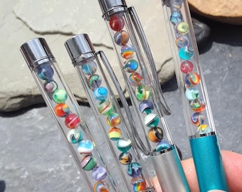 Handmade Mini Marbles in a Pen | Micro Marbles | Ball Point | Glass Art
