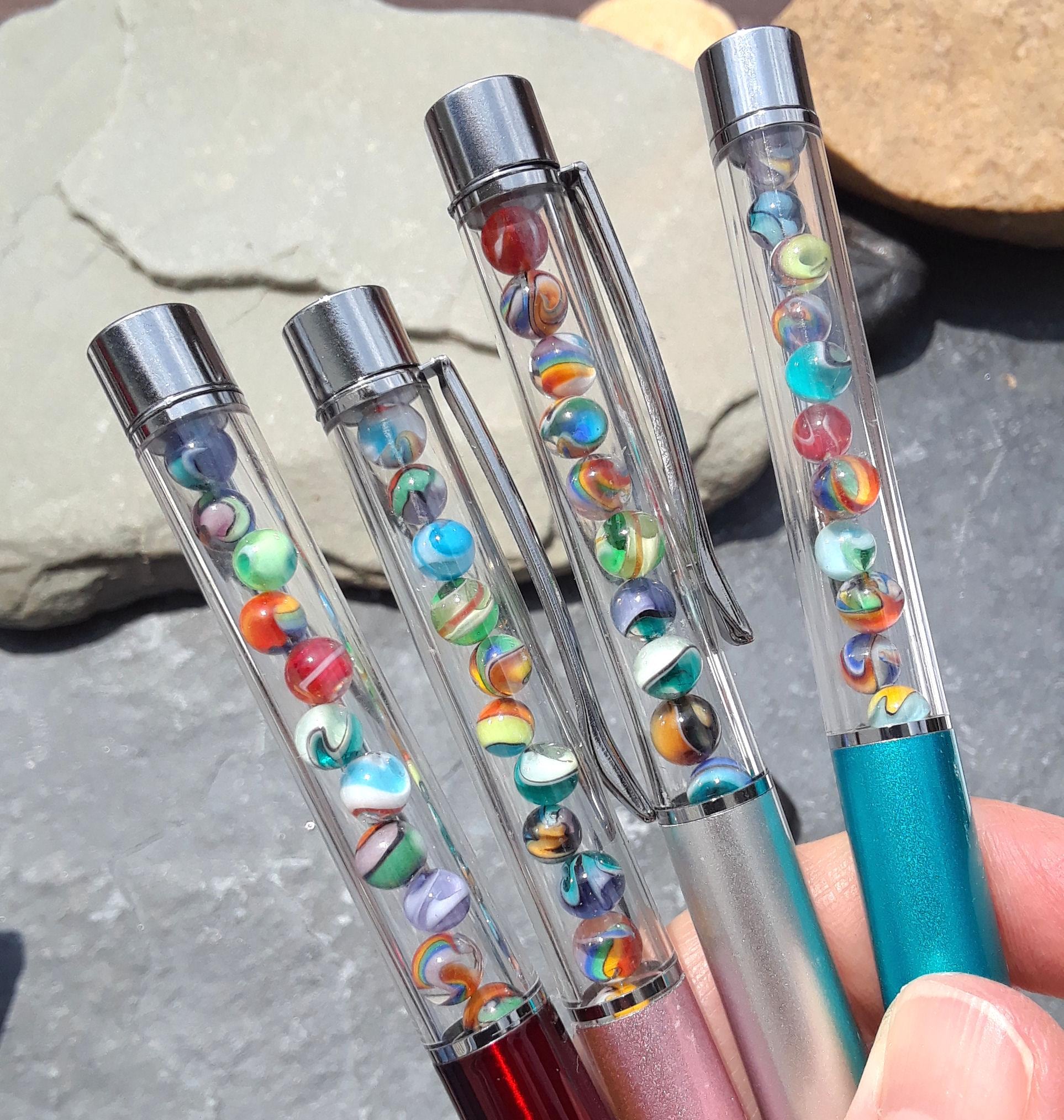 Mini Marbles Stone Handmade Mini Marbles in a Pen | Micro Marbles | Ball Point | Glass Art ...