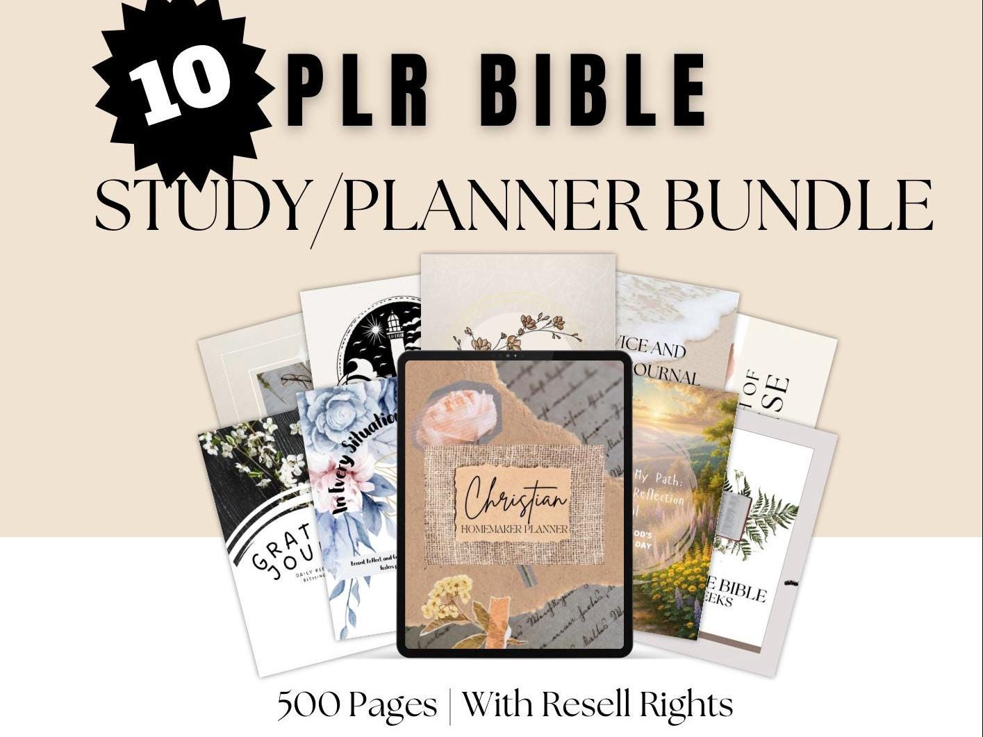 Christian Planner PLR Bundle: 10-in-1 Bible Study, Prayer Journal Canva ...