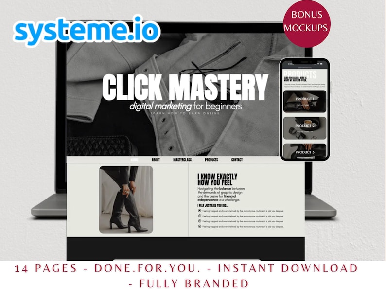 Systeme.io Funnel
	•	Digital Product Sales Funnel
	•	High-Converting Website Template
	•	Course Sales Funnel
	•	PLR Website Template
	•	MRR Sales Funnel Kit
	•	Minimalist Sales Funnel
	•	Online Business Funnel
	•