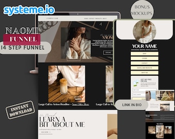 Naomi Mega Funnel: Modelo Systeme.io de 14 páginas (download instantâneo)