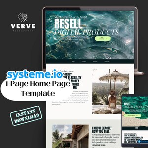 Plantilla de página de inicio de Systeme.io: Tema Tropics, Generación de clientes potenciales (Descarga digital)