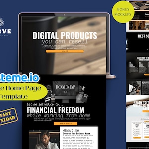 Systeme.io Masculine Home Page Template | Pre-Built 1-Page Funnel Design | Instant Download for Systeme io