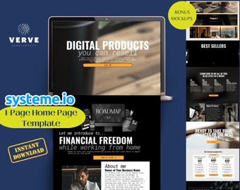 Systeme.io Masculine Home Page Template | Pre-Built 1-Page Funnel Design | Instant Download for Systeme io