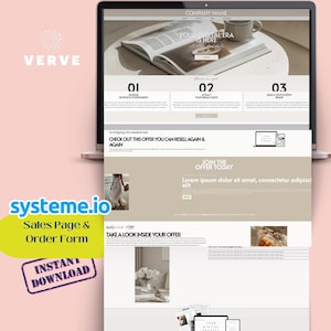 1-Page Systeme.io Sales Page Template | Done-For-You Digital Product Website Order Form | Funnel for Coaches, Creators & Small Business