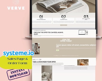 1-Page Systeme.io Sales Page Template | Done-For-You Digital Product Website Order Form | Funnel for Coaches, Creators & Small Business