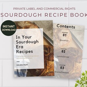 Sourdough Recipe Book | Ultimate Guide to Homemade Bread | 68-Page Guide with PLR |  Starter Tips & Baking Recipes