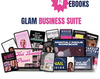 Beauty Business Bundle: Lash & Nail eBooks, Canva Templates (PLR, MRR Digital Download)