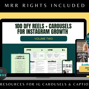 100 DFY Reels + Karusselle für Instagram Wachstum | Band Zwei | Social-Media-Inhalte | Master Weiterverkaufsrechte | Digitales Marketing Kit