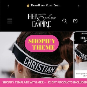 Her Faceless Empire Shopify Theme MRR PLR |Shopify Website Template | Master Resell Rights |   Digital Products Done For You  Passive Income