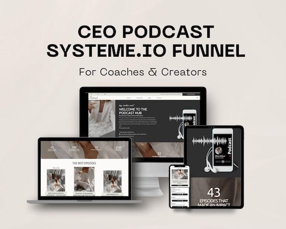 Podcast Website Template: Systeme.io Funnel with PLR & MRR