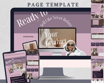 Digital Product Sales Page | Lavender Soft Life Beacons  Stan Store Template | Customizable Canva Landing Page for PLR Digital Products