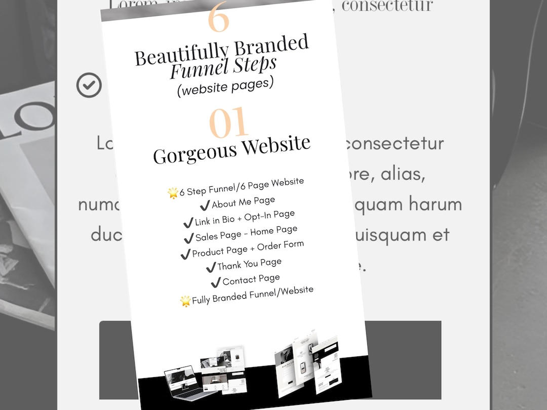 Overview of the six funnel pages included in the Faceless CEO Funnel Kit.
