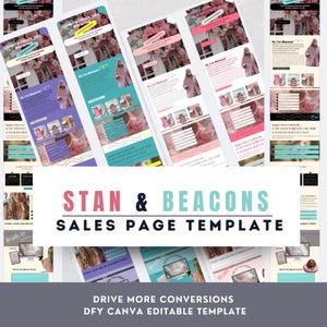 Canva Sales Page for Digital Product | Blush Pink Template for Coaches & Creators | Stan Store | Beacons Optimized Landing Page | Pastel