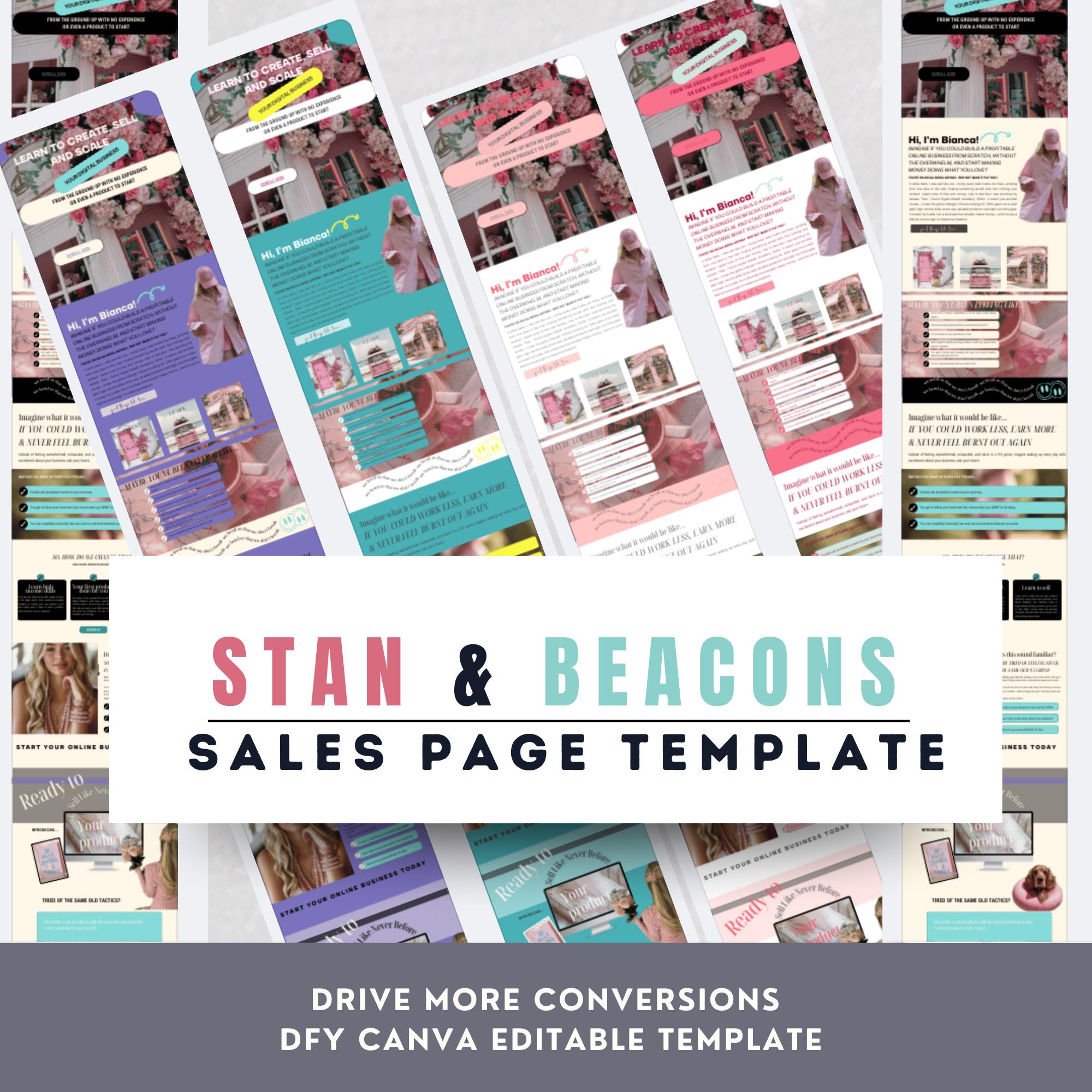 Canva Sales Page for Digital Product | Blush Pink Template for Coaches & Creators | Stan Store | Beacons Optimized Landing Page | Pastel