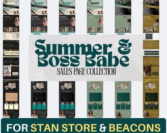 Canva Sales Page for Digital Product | Summer & Boss Babe Template for Coaches and Creators | Stan Store | Beacons Optimized Landing Page