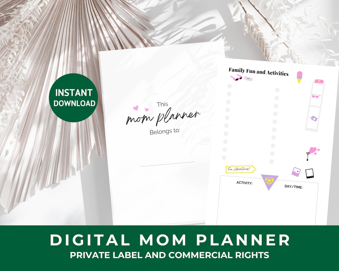 Colorful Mom Planner | Digital Life Planner for Busy Moms |household ...