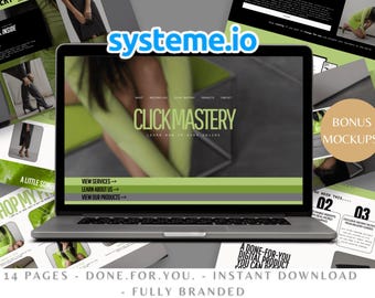 Klik op Meesterschap | Brat Aesthetic Systeme.io mega-trechterset | Hoog-converterende systemische verkooptrechter | MRR-websitesjabloon voor digitale producten