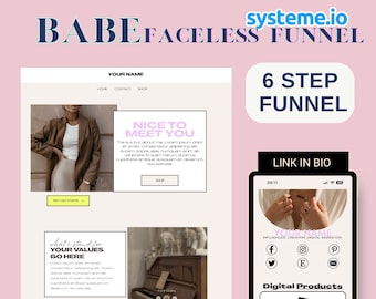 Babe Funnel Kit | High-Converting Sales Funnel | Systeme.io Website Template for Digital Products & Services