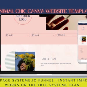 Minimal Chic Canva Website Template | Link-in-Bio | One-Page Website | Fully Customizable Digital Business Site