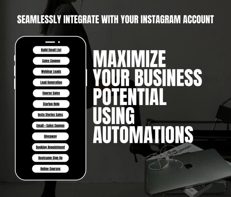 Screenshot of a Manychat automation flow for lead generation