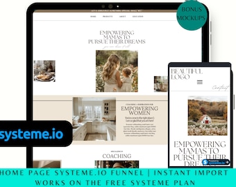 SYSTEME IO MAMA Home Page | Systeme.io Website Template | Funnel | Pre-Built Sales Funnel | Link in Bio Website | Coaching & Digital Product