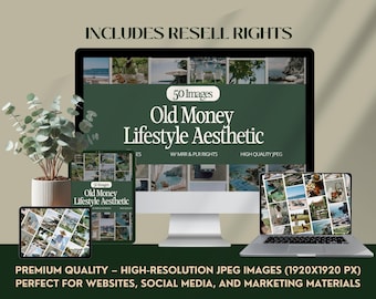 Old Money Lifestyle Aesthetic Stock Photos | 50 Luxury Digital Download for Content Creators  Influencers | Timeless Elegance |