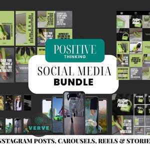 Positive Thinking Reels & Self Worth POP Social Media Vorlagen |  Canva Instagram Bundle | Life Coach Rollen | PLR MRR Digitales Produkt