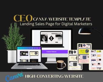 Plantilla web de Canva para página de destino del CEO: Embudo de ventas (Descarga digital)