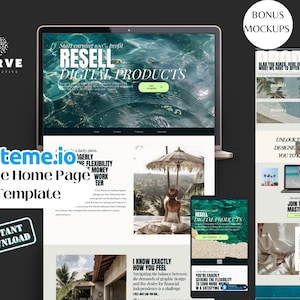 1-Page Systeme.io Home Page Template | DFY Tropics Theme Funnel | Lead Generation & Sales Page | Digital Product Website |  | Systeme