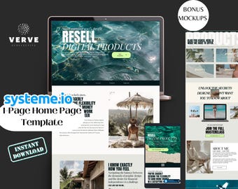 1-Page Systeme.io Home Page Template | DFY Tropics Theme Funnel | Lead Generation & Sales Page | Digital Product Website |  | Systeme