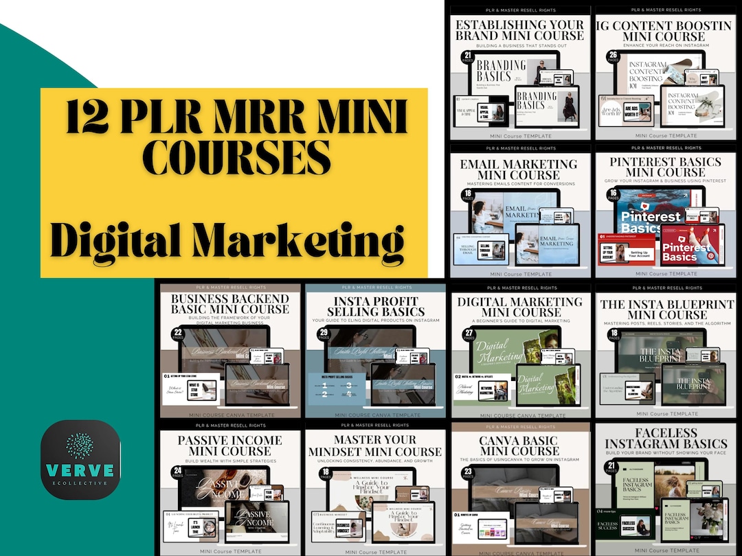 Digital Marketing Resell Bundle | Mini Course PLR With MRR | Canva ...
