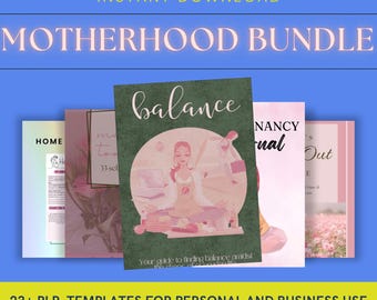 23 Motherhood PLR Digital Planners Printables | New Moms & Working Moms | Self-Care | Baby Prep and Productivity | BONUS Motherhood Reels