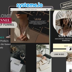 Naomi Systeme io Fully-Loaded Mega Funnel | 26-Page Systeme.io Digital Product Shop | DFY MRR Store | Instant Download |  Sales Funnel